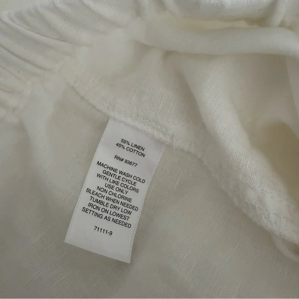 Liz Claiborne White Linen Blend Relaxed Wide Leg Pants XL - Picture 8 of 13